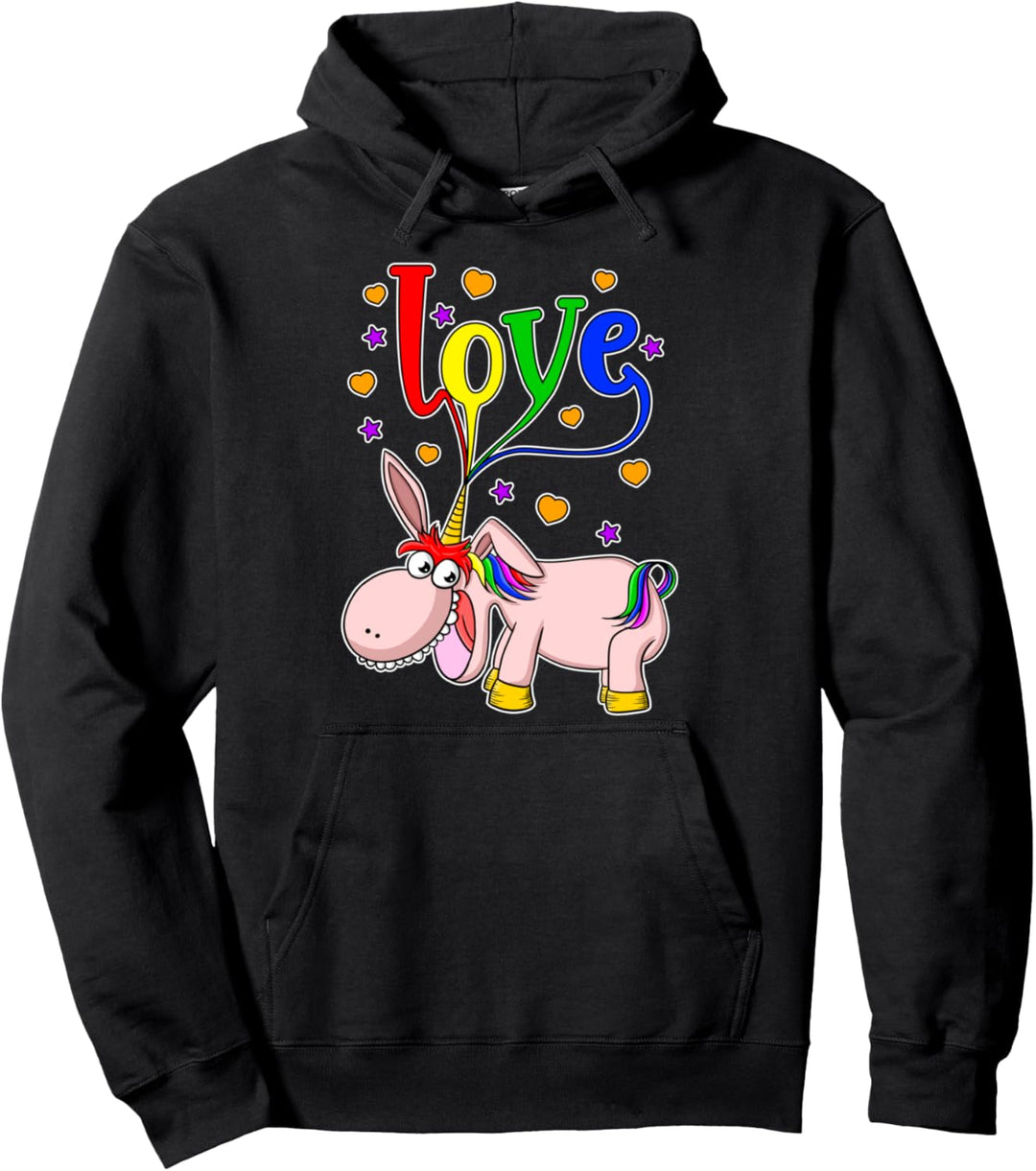 LGBT Regenbogen Einhorn Pullover Hoodie