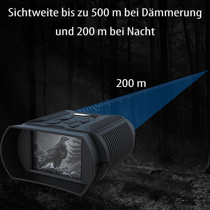 Zavarius IR-Nachtsicht-Fernglas: 2er-Set Binokulares Akku-Nachtsichtgerät, QHD-Kamera, bis 500 m IR
