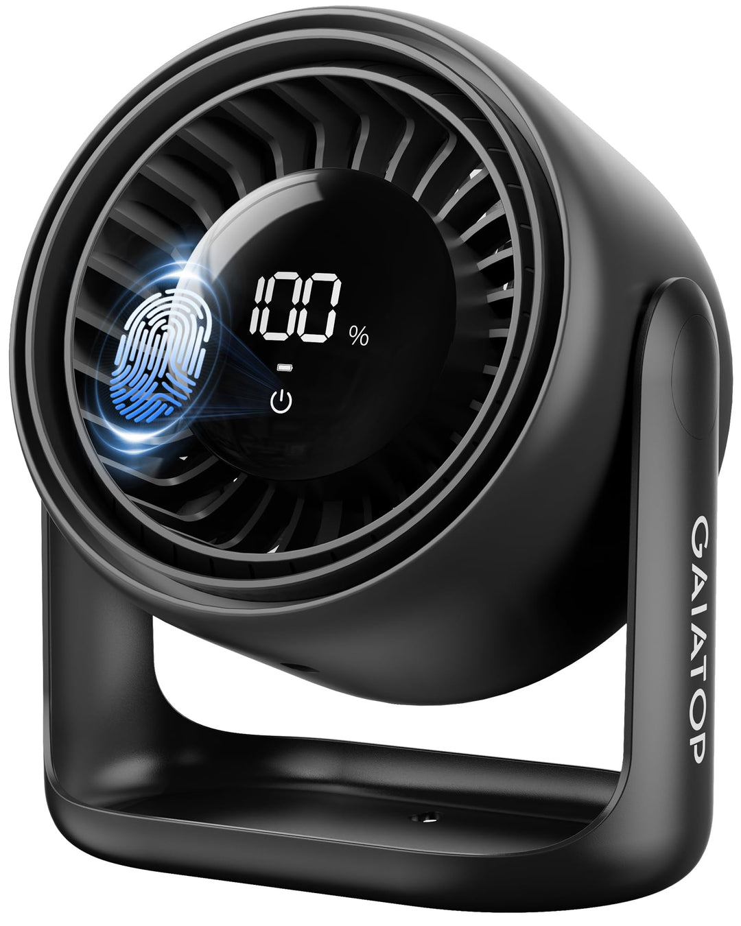 Gaiatop Tischventilator mit Touch-Steuerung, 4000-mAh-Akku, 5 Speeds, leiser Mini-Ventilator mit LED