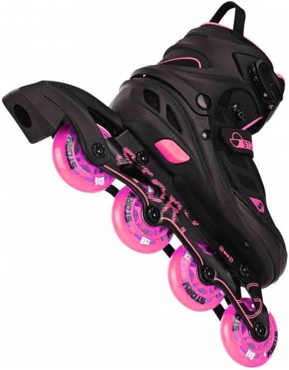 Story Fusion verstellbare Inline-Rollschuhe, rosa, leichte Aluminiumkonstruktion, atmungsaktives Mes