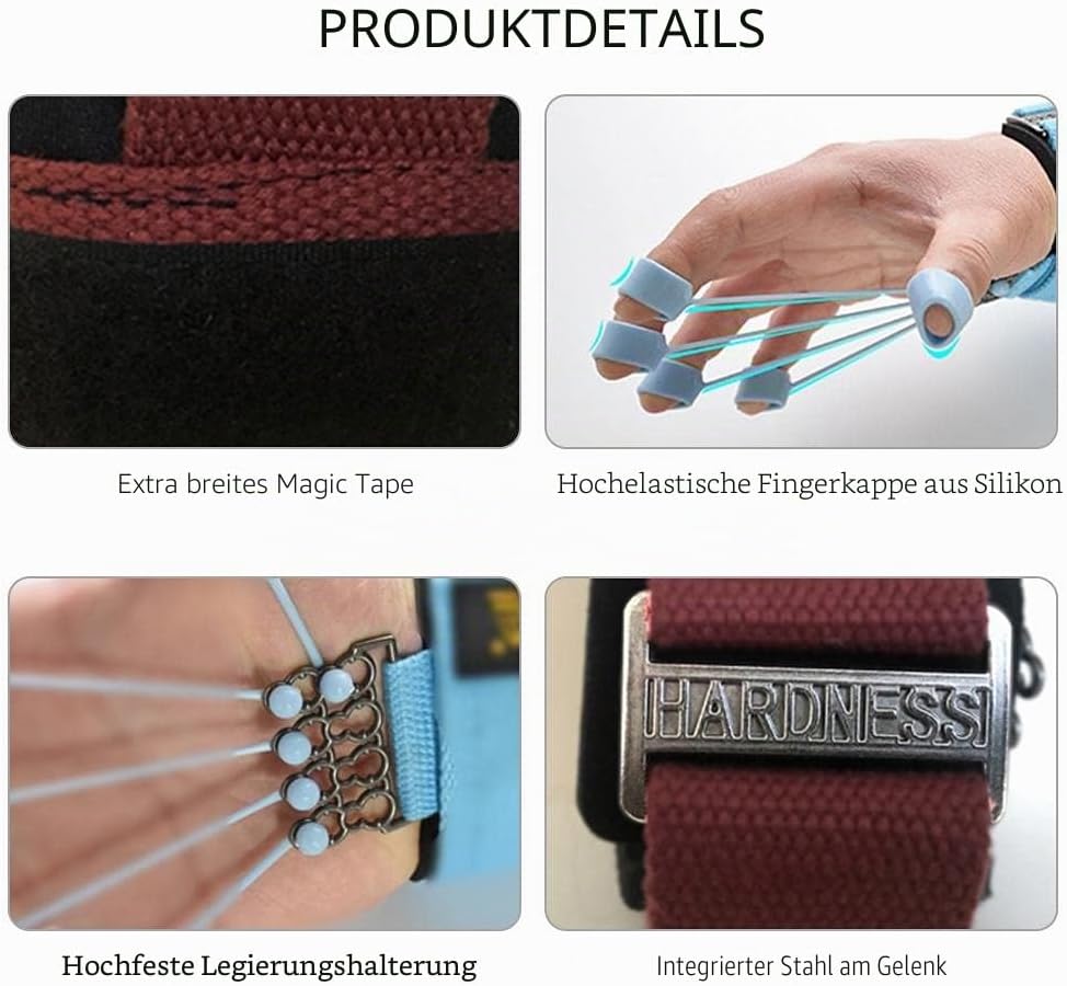 Faruxue Fingertrainer - Finger und Hand Extensor Trainer Exerciser mit Widerstandsband Stretcher Stä