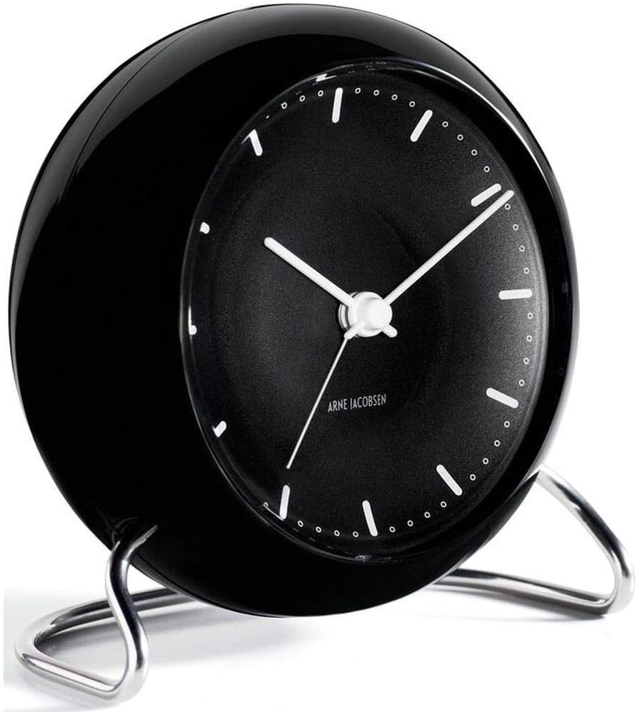Arne Jacobsen Tischuhr 11cm Schwarz, 11cm Schwarz