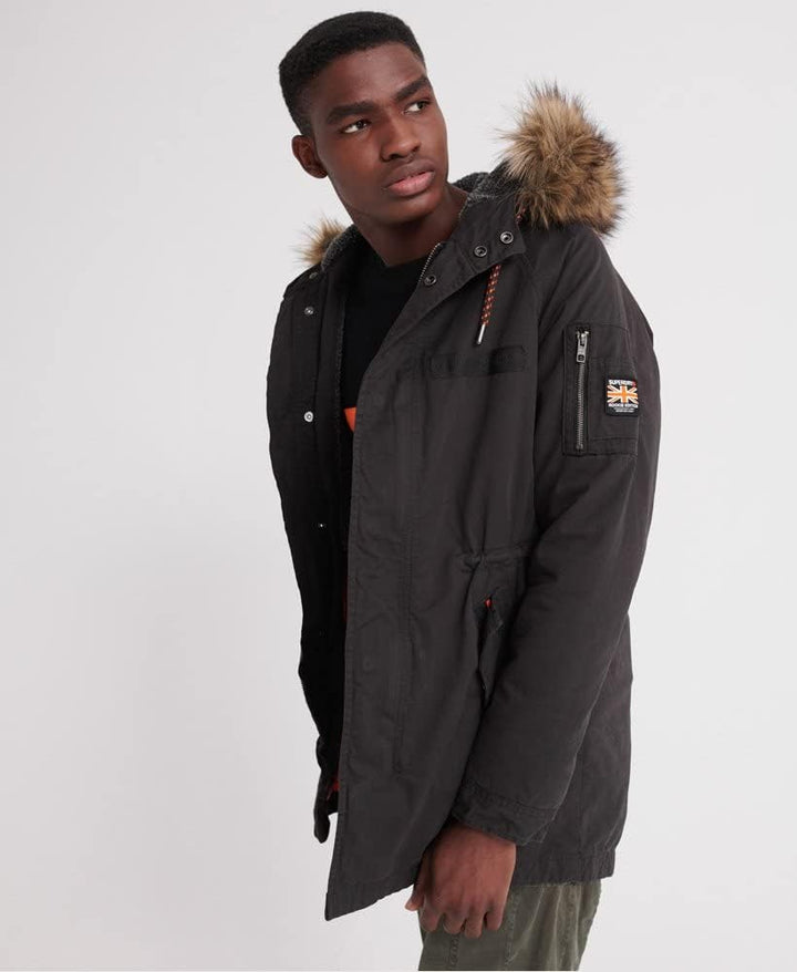 Superdry Herren Mountain Rookie Aviator Parka M Ofen Schwarz, M Ofen Schwarz