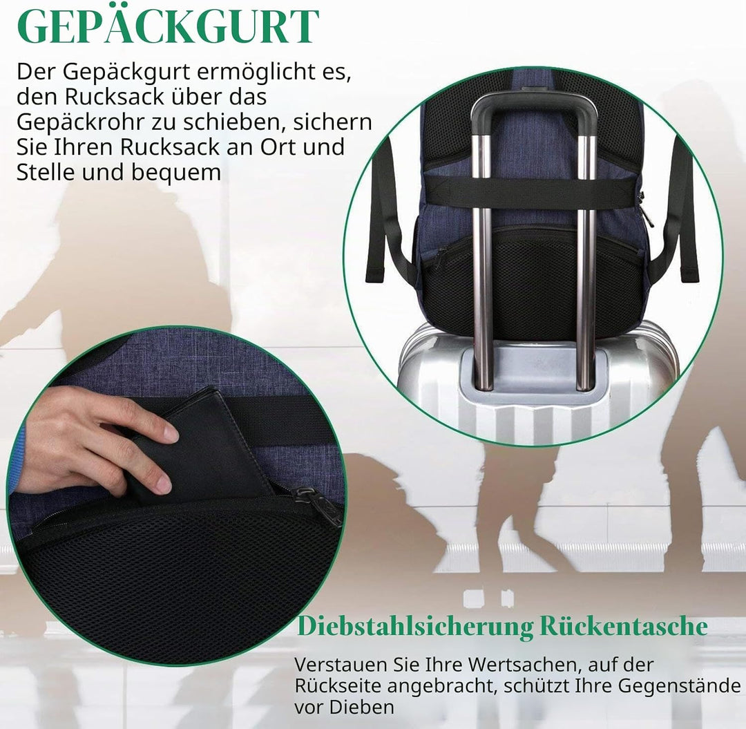 MATEIN Schulrucksack 15,6 Zoll Laptop Notebook Rucksack Backpack Schultasche für Männer mit USB Lade