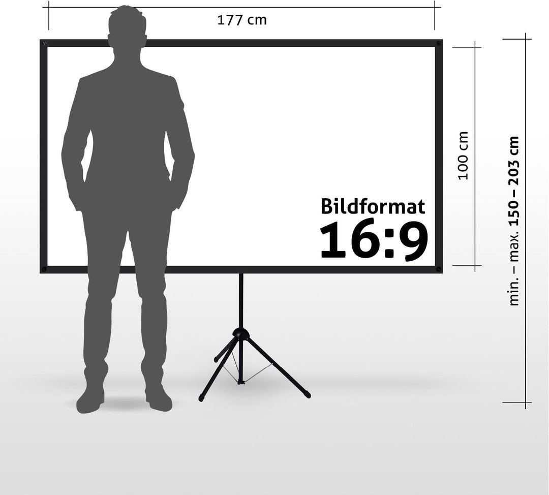 ESMART Expert X-Type Ultralightweight Stativ-Leinwand [Grössenauswahl] 177 x 100 (80") 16:9 | Heimki
