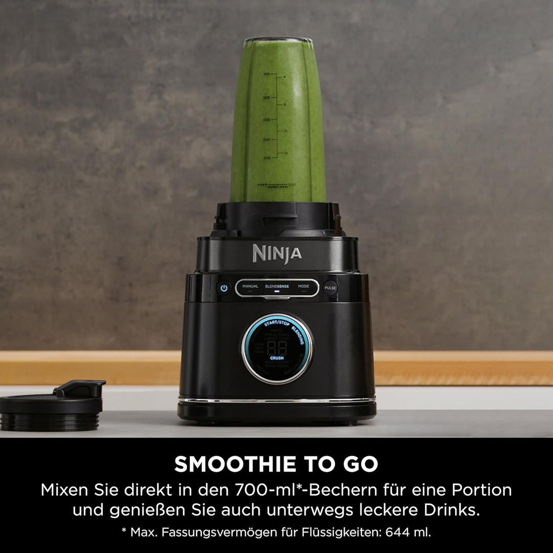 Ninja 3-in-1 Detect Power Blender Processor Pro, Schwarz, TB401EU | kraftvolle 1200W Küchenmaschine,