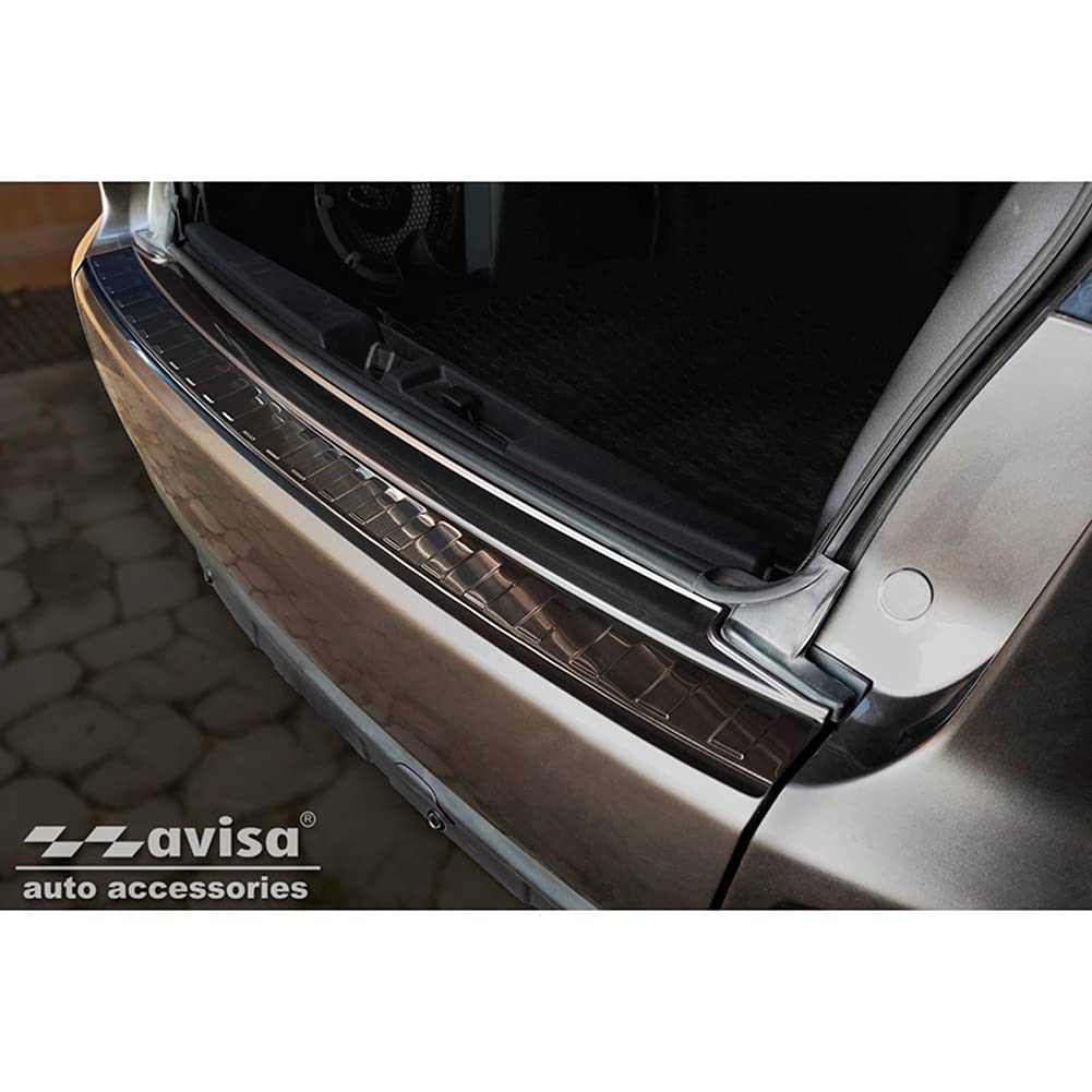 Avisa Schwarz Edelstahl Heckstossstangenschutz kompatibel mit Mitsubishi Outlander II/Citroën C-Cros