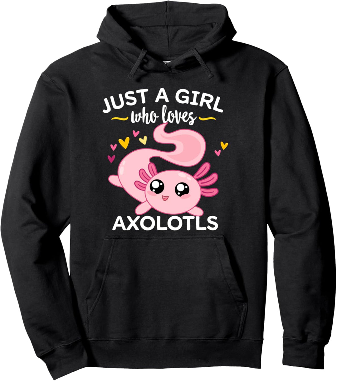 Axolotl Shirt Pink Salamander Nur ein Mädchen, das Axolotl liebt Pullover Hoodie