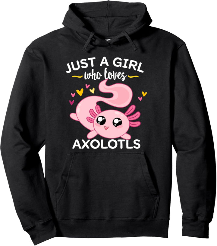 Axolotl Shirt Pink Salamander Nur ein Mädchen, das Axolotl liebt Pullover Hoodie