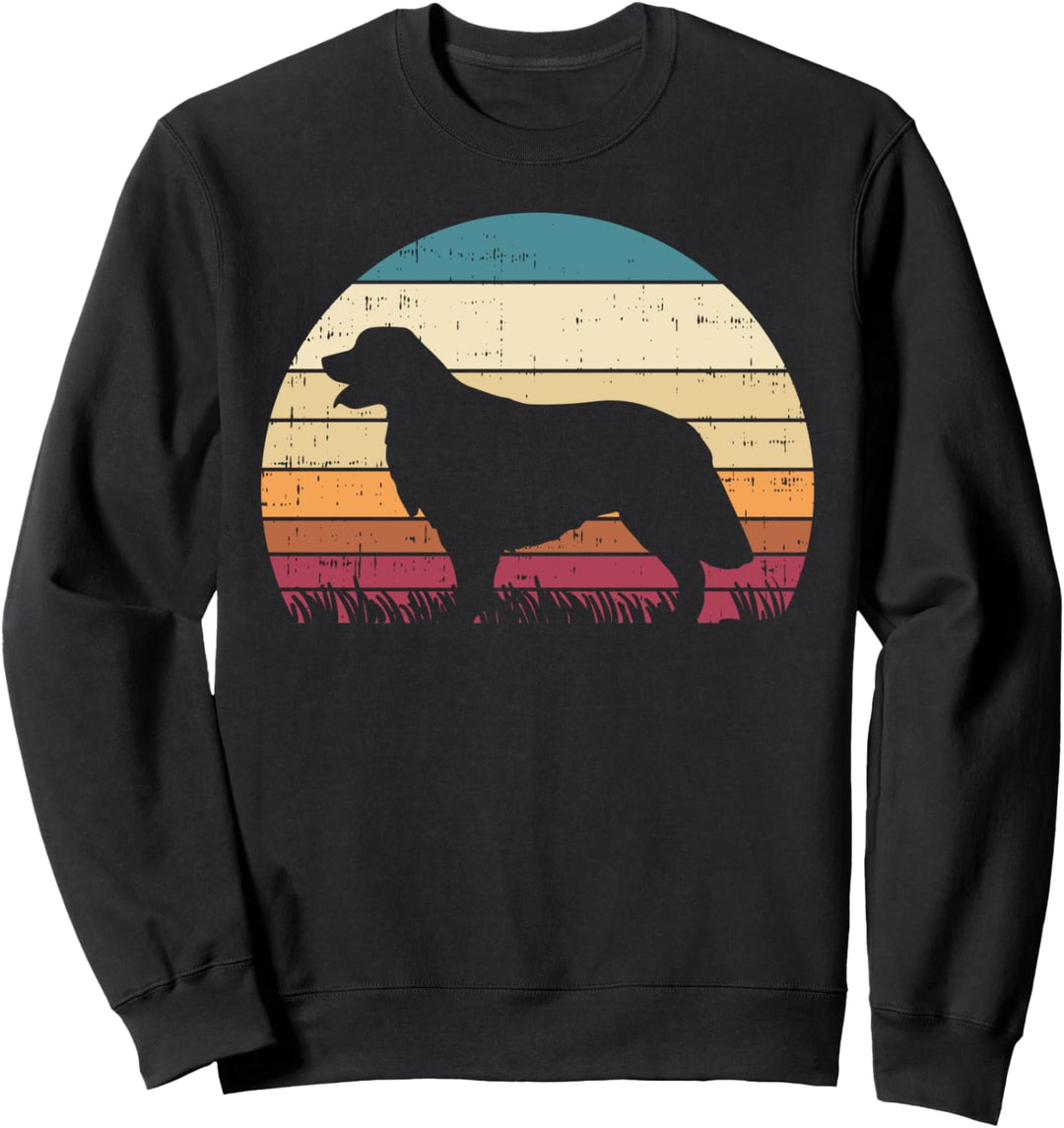 Golden Retriever Silhouette Sunset Retro Pet Dog Lover Gift Sweatshirt