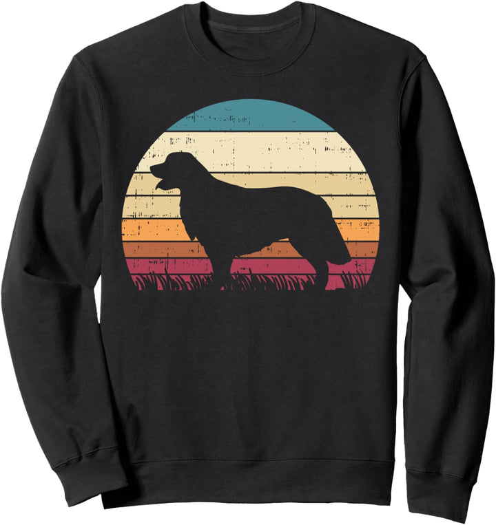 Golden Retriever Silhouette Sunset Retro Pet Dog Lover Gift Sweatshirt