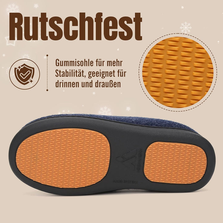 Mishansha Herren Damen Warme Hausschuhe Winter Memory Foam Plüsch Pantoffeln Rutschfest Slippers,Gr.