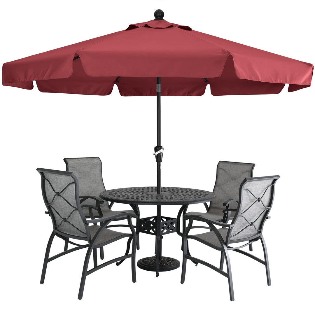 MASTERCANOPY 270 cm Sonnenschirm mit Volant Patioschirm Gartenschirm Terrassenschirm Tischschirm Mar
