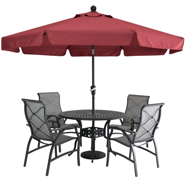 MASTERCANOPY 270 cm Sonnenschirm mit Volant Patioschirm Gartenschirm Terrassenschirm Tischschirm Mar