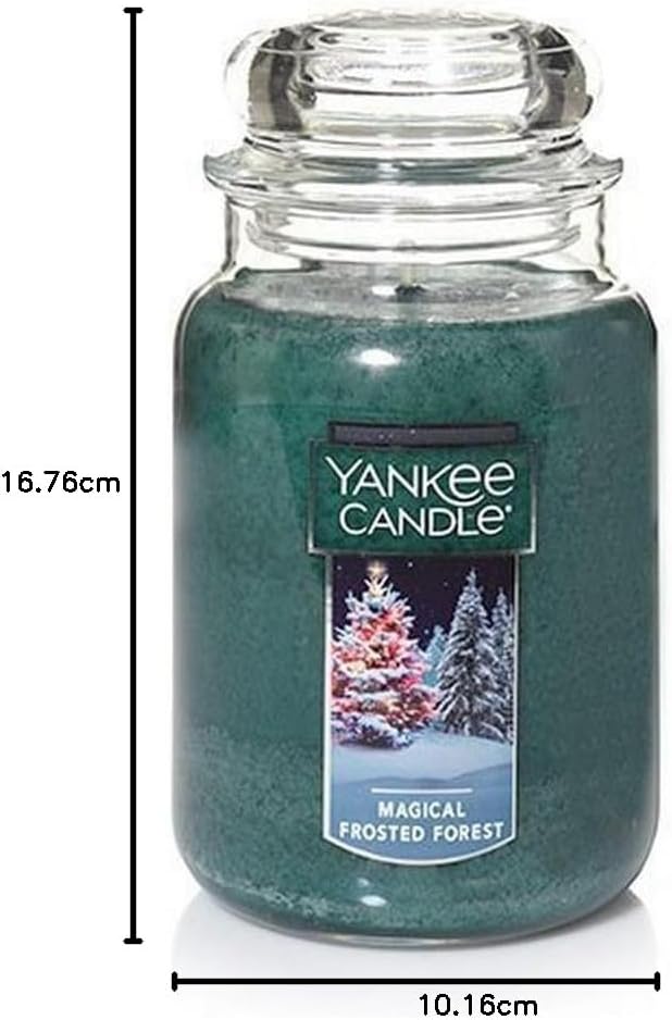 Yankee Candle Magical Frosted Forest Duftkerze, synthetisch, Paraffin_Wachs, Glas, Weiss, L, 22 Magi