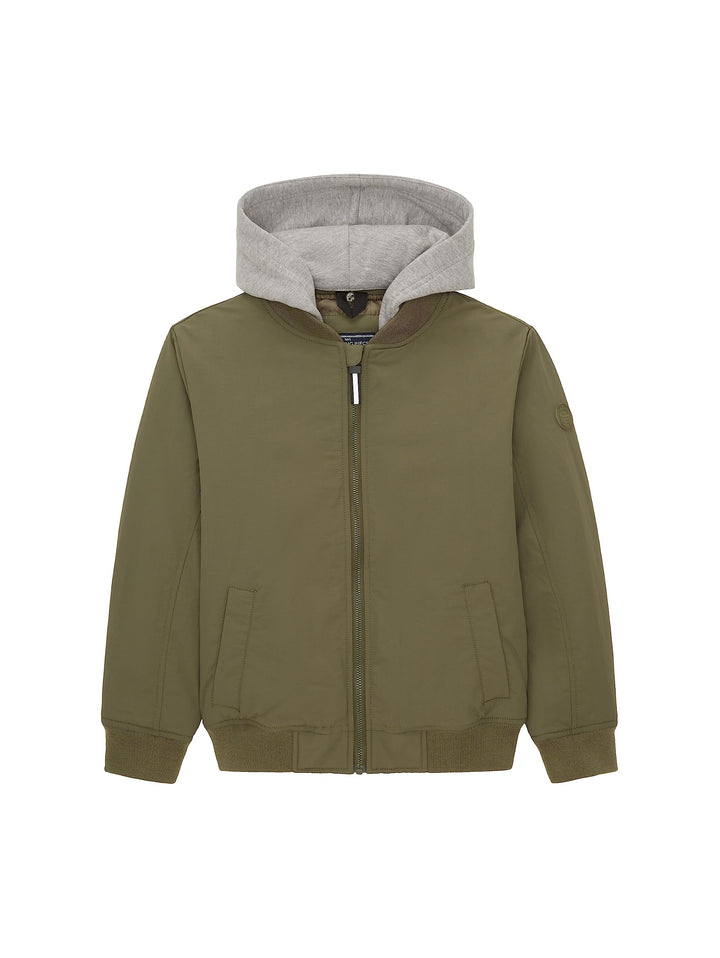 TOM TAILOR Jungen 1038538 Bomberjacke mit abnehmbarer Kapuze (1er Pack) 164 10415 - Dusty Olive Gree
