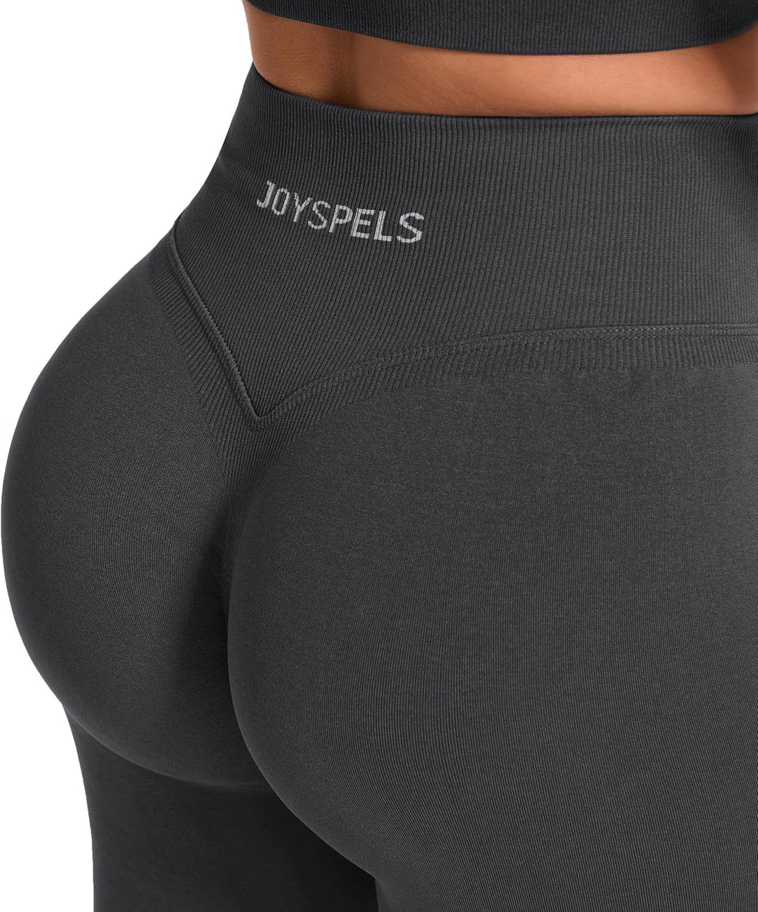 JOYSPELS Scrunch Butt Leggings Damen, Gym V Förmige Bund High Waist Sport Booty Lifting Po Push Up S