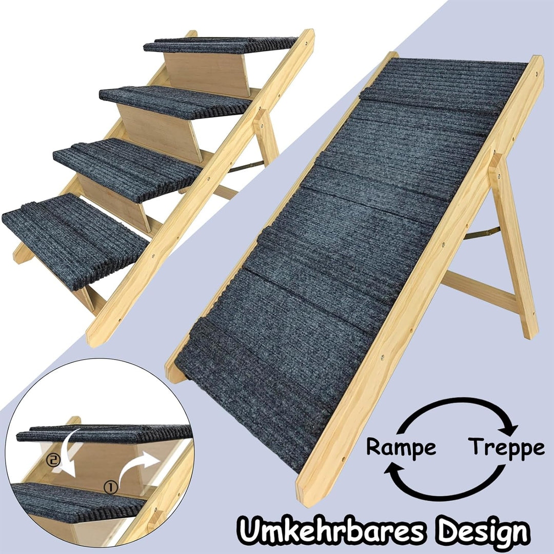 NAIZY Hundetreppe Hunderampe für Kleine 2-in-1 Hunde & Kätze Klappbare Haustierrampe Belastbarkeit B