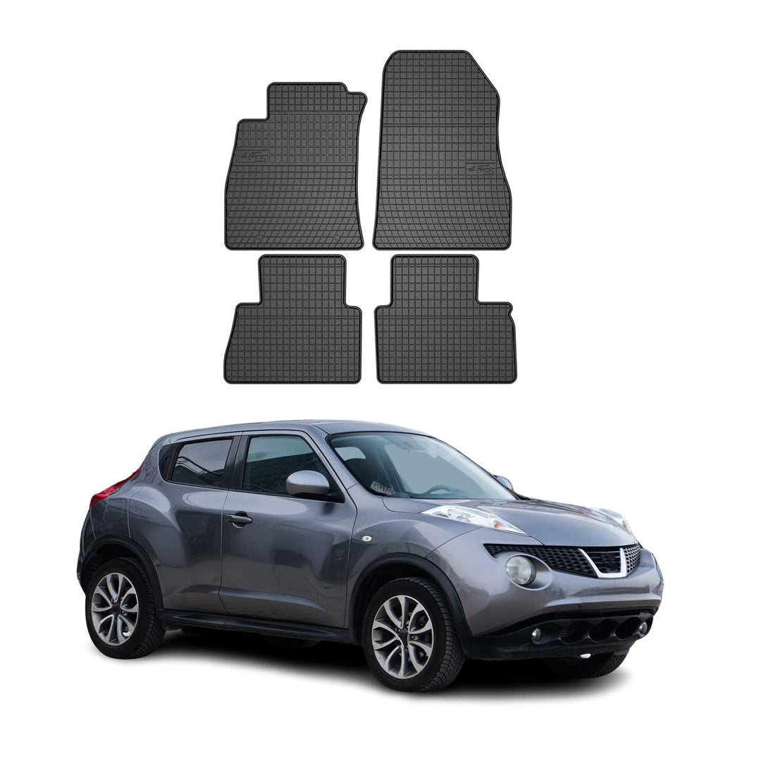 OMAC Gummi Fussmatten kompatibel mit Nissan Juke 2010-2019 Automatten Gummi Schwarz 4tlg Fussmatten
