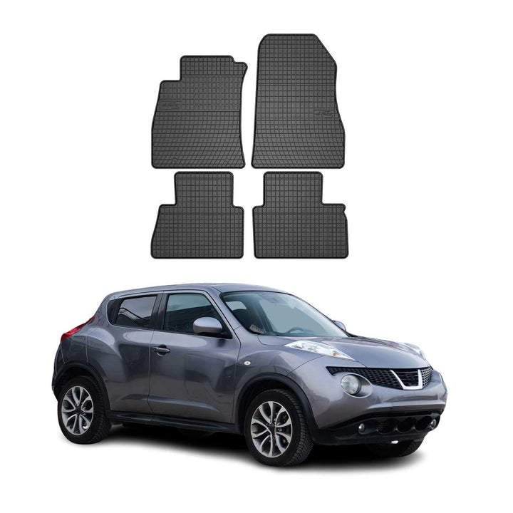 OMAC Gummi Fussmatten kompatibel mit Nissan Juke 2010-2019 Automatten Gummi Schwarz 4tlg Fussmatten