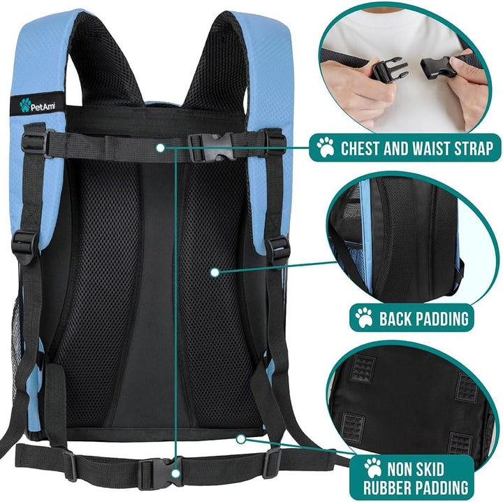 PetAmi Hunderucksack für kleine und grosse Katzen, Haustiere, Welpen, belüfteter Haustier-Wanderruck