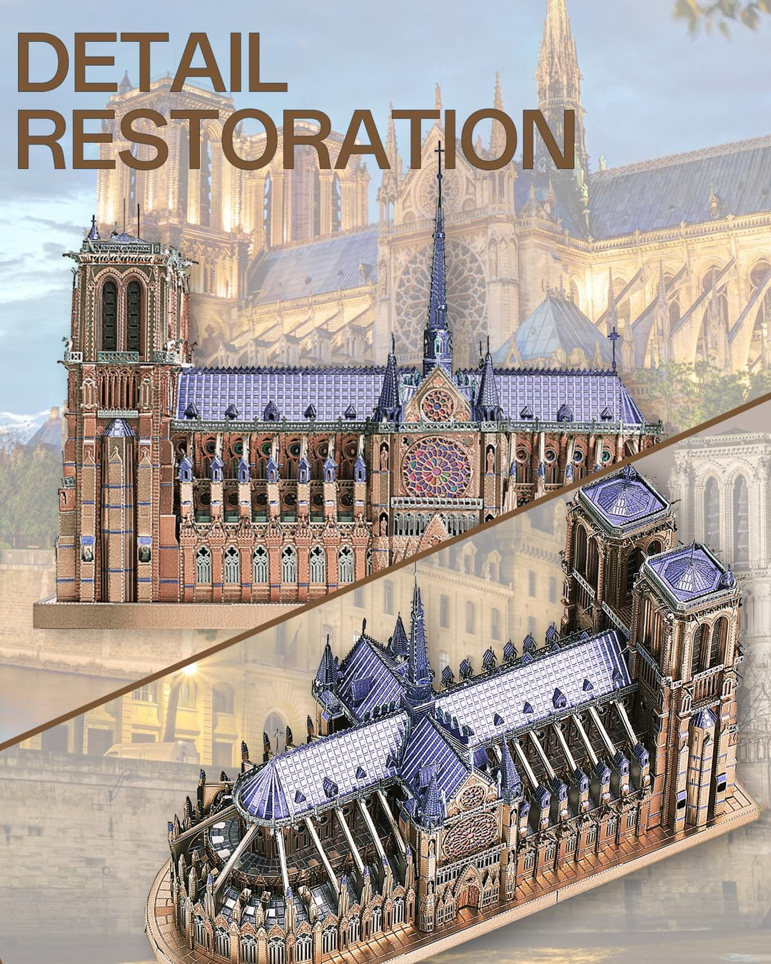 Piececool 3D Puzzle modellbausatz Erwachsene 3D Metall Puzzle 3D Puzzle Erwachsene - Notre Dame Kath