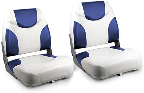 pro.tec] 2X Bootssitze 'Exclusive - Line' (blau - Weiss) im Sparpaket - aus wasserfestem Kunstleder/