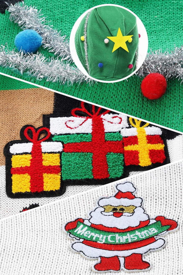 U LOOK UGLY TODAY Unisex Herren Weihnachtspullover Damen Hässliche Pulli Lustig Strickpullover Yafil