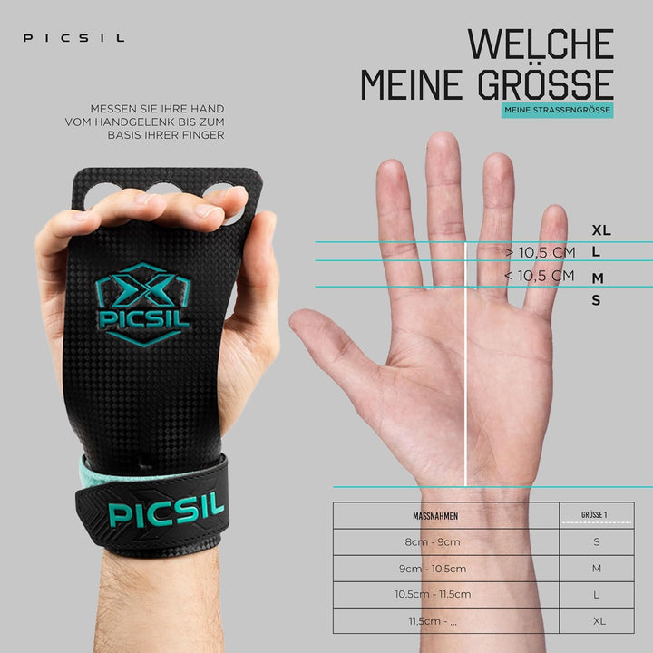 PICSIL Falcon Hand Grips – Profi‑Griffpolster aus Carbonfaser, Chalk‑kompatibel, Handschutz & Griffh