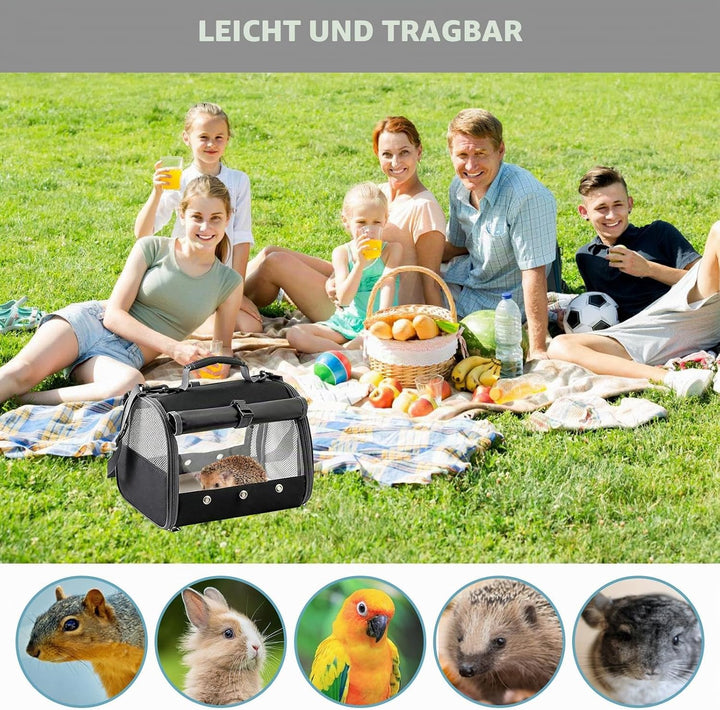 Tragetasche Für Papageien, Meerschweinchen-Tragetasche Mit Stehsitz Und Tablett, Transportbox Kaninc
