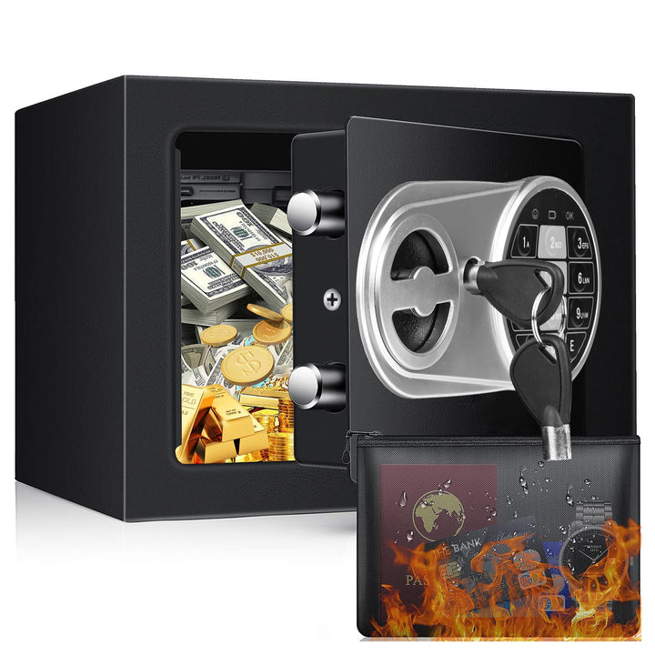 Safe Tresor Klein Möbeltresor mit Zahlenschloss, Vankarr Elektronisch Wandtresor Haussafe Hotelsafes