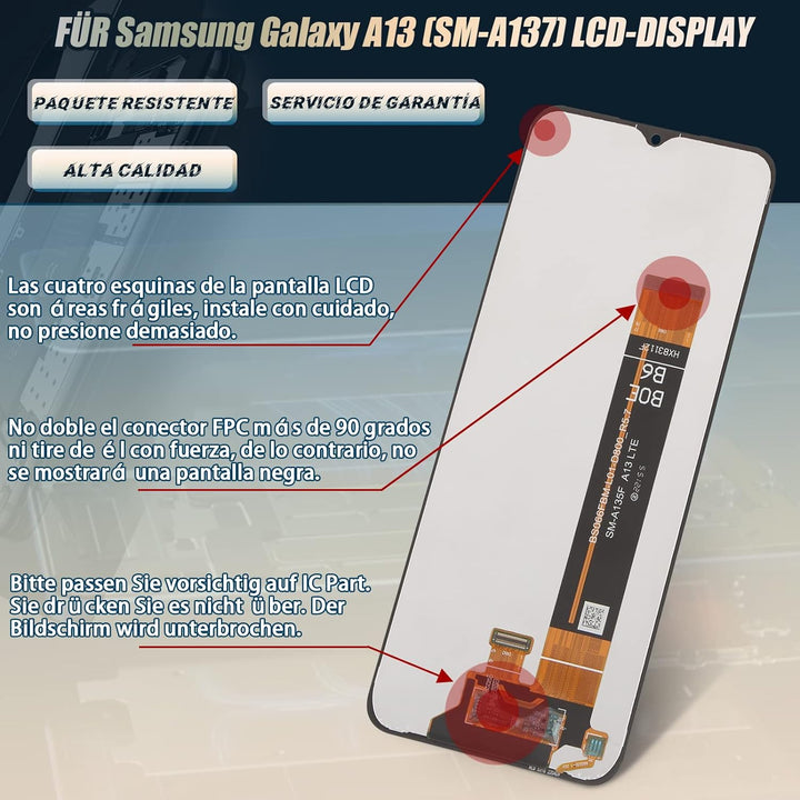 RongZy Kompatibel mit Samsung Galaxy A13 4G SM-A137F SM-A135 Ersatz Bildschirm LCD Display und Touch