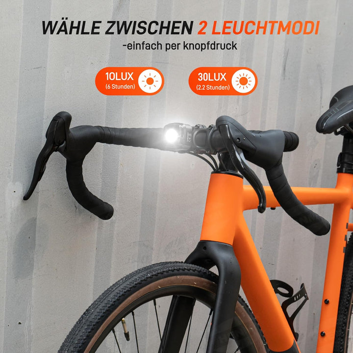 HENMI LED Fahrradlicht vorne, StVZO-zugelassen Fahrradbeleuchtung, USB Aufladbar Fahrrad Frontlicht,