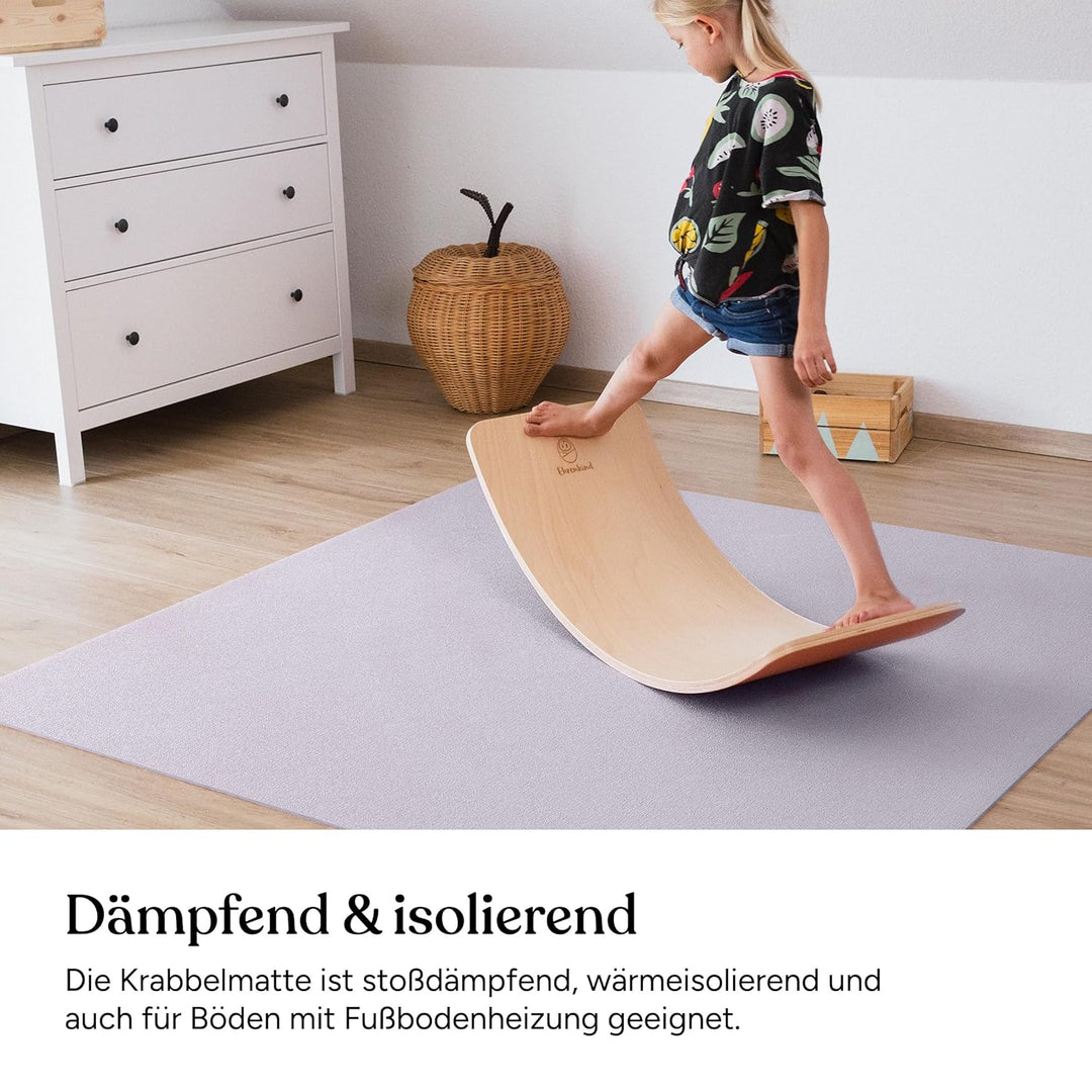 Ehrenkind® Made in Germany Anti-Rutsch Krabbelmatte Oeko-Tex Matten Grösse 120x120cm GRAU 120x120 cm