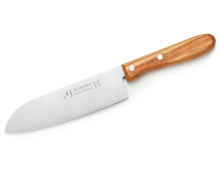 Solingen Santoku Kochmesser H. Herder 29cm Olive extra scharfer Solinger Handabzug rostfrei Santokum