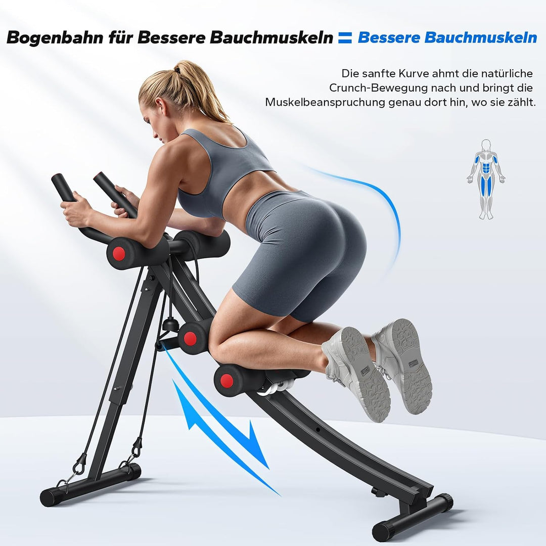 MERACH Bauchtrainer Ab Roller – Dual Track Bauchmuskeltrainer Verstellbares für Abs Bauch Beine Po,
