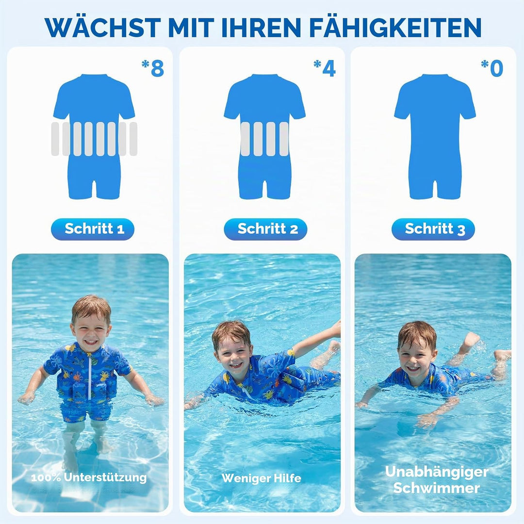 Badeanzug Baby Mädchen Jungen mit Floatation Kleinkind Schwimmtraining Hilfe Schwimmende Badeanzug E