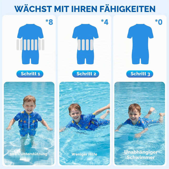 Badeanzug Baby Mädchen Jungen mit Floatation Kleinkind Schwimmtraining Hilfe Schwimmende Badeanzug E