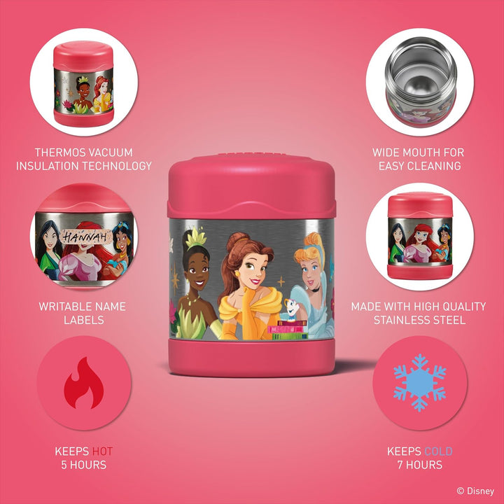Thermos kids FUNTAINER Thermobehälter für Essen 300ml, Disney Prinzessinnen - Edelstahl, absolut dic