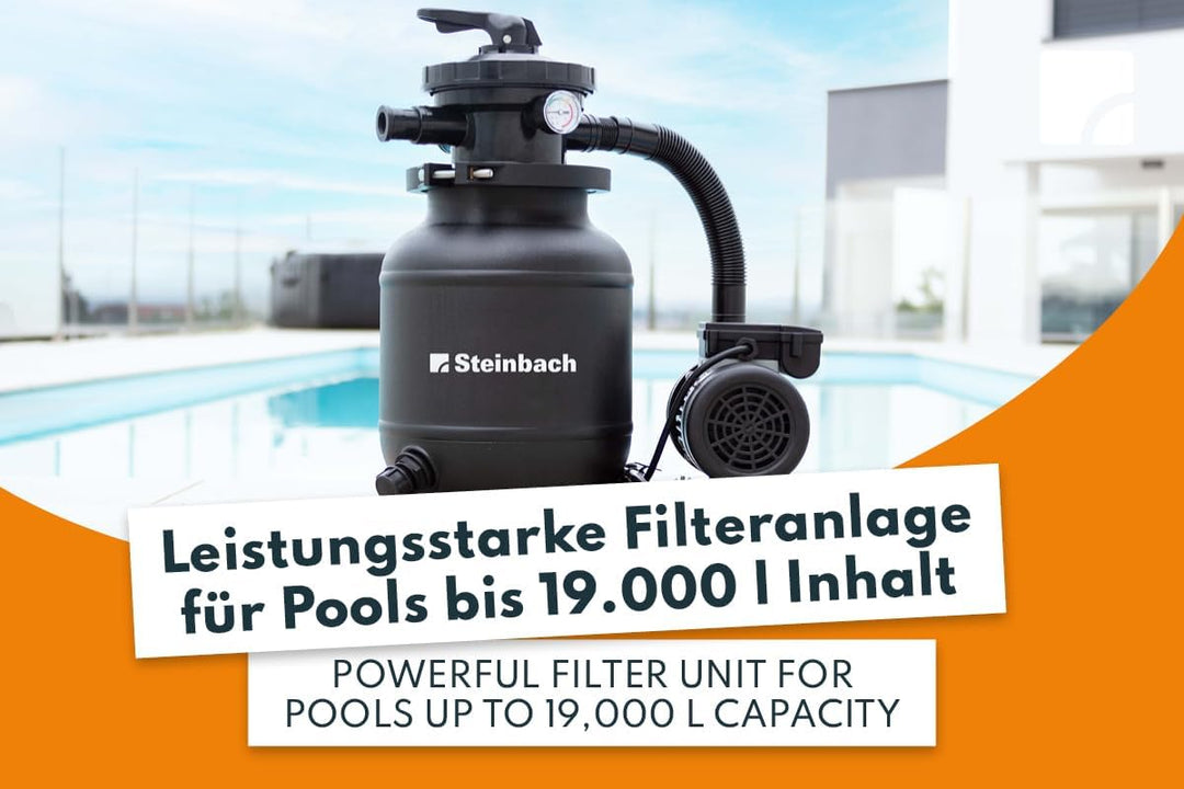 Steinbach Filteranlage Classic 250N – 040385 – Pumpe für Pools mit bis zu 19.000 l – Mit 7-Wege-Vent