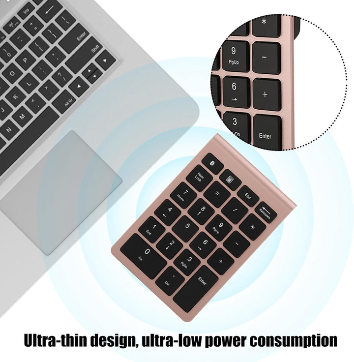 BT304 Wireless Numeric Keypad-Ergonomisch, Ultra Dünn, Kompatibel mit Bluetooth 5.0 für Android, Win