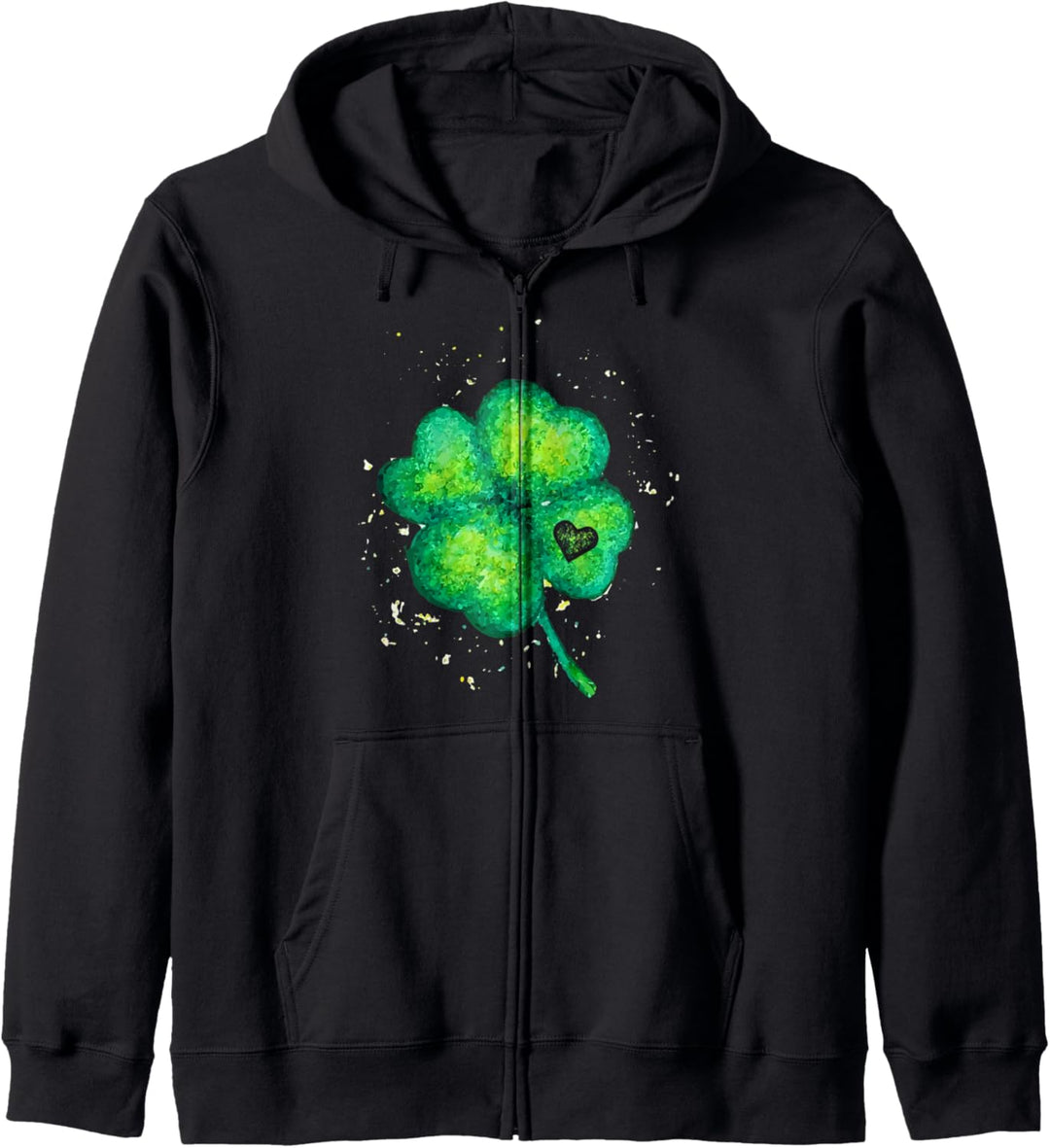 Painted St Patricks Day Shamrock Heart St Paddys Day Clover Kapuzenjacke