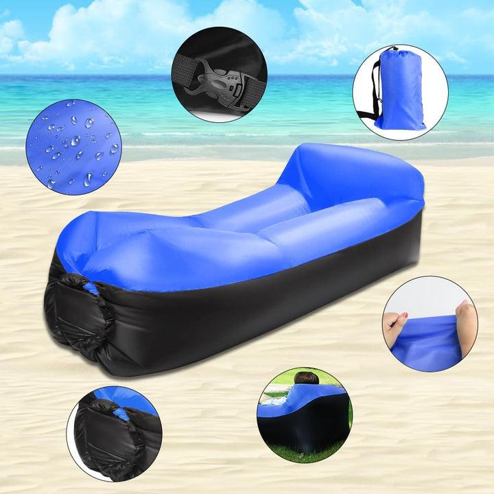 Gohytal Aufblasbares Sofa, 230×70cm Wasserdichtes Luftsofa Outdoor Tragbares Aufblasbar Luft Sofa Co