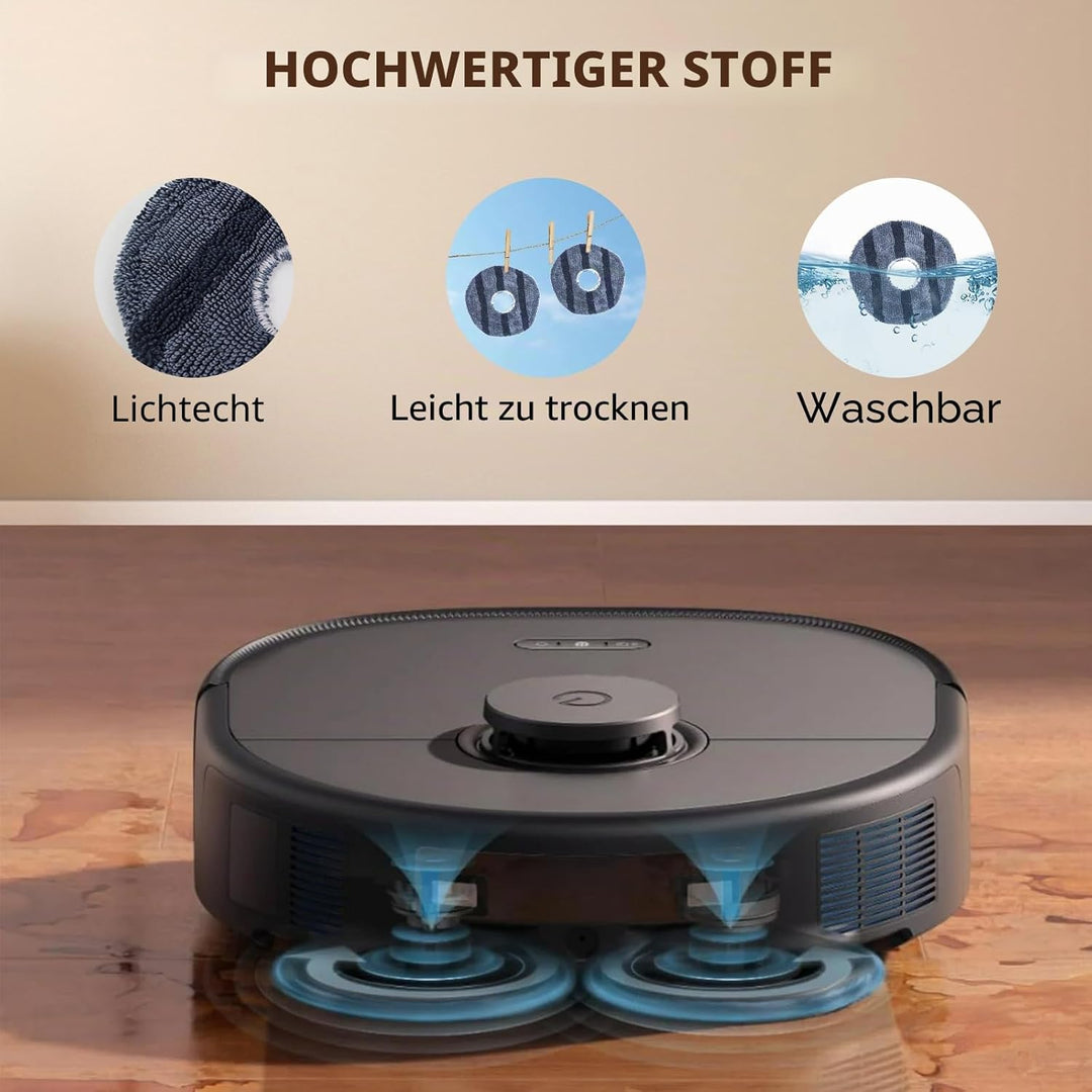 VIEWALL 19 Pack Zubehör für Eufy X10 Pro Omni Staubsauger,1 Hauptbürste,4 Wischtuch-Pads,4 Seitenbür