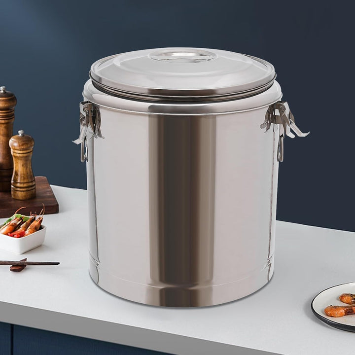 Thermobehälter, 32L Edelstahl Isoliert Eimer, Versiegelter isolierter Suppenbehälter mit Deckel und