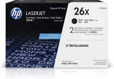 HP 26X (CF226XD) Multipack Original Toner (2x Schwarz) mit hoher Reichweite für HP Laserjet Pro M402