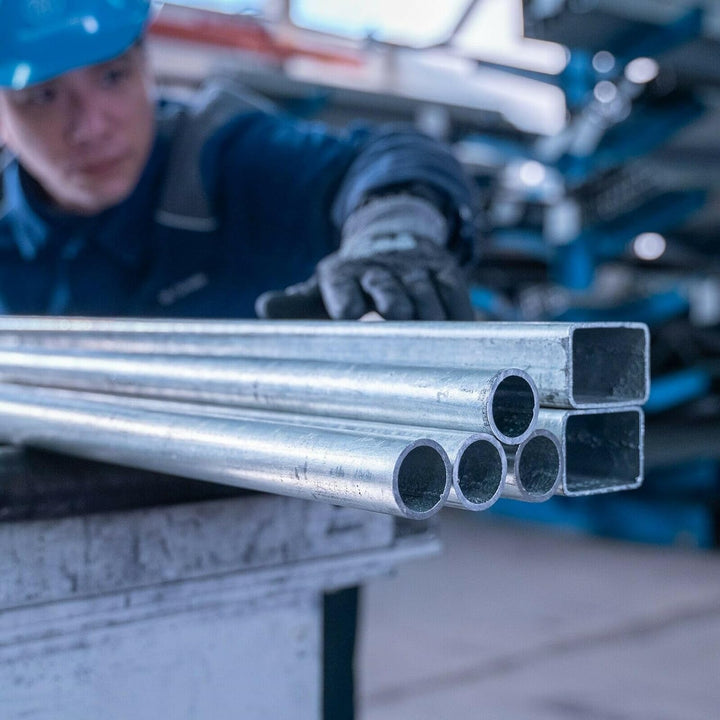 thyssenkrupp Stahlrohr verzinkt Ø 33,7 x 3,2 mm (1") in 1000 mm Länge | Rundrohr Stahl | Konstruktio