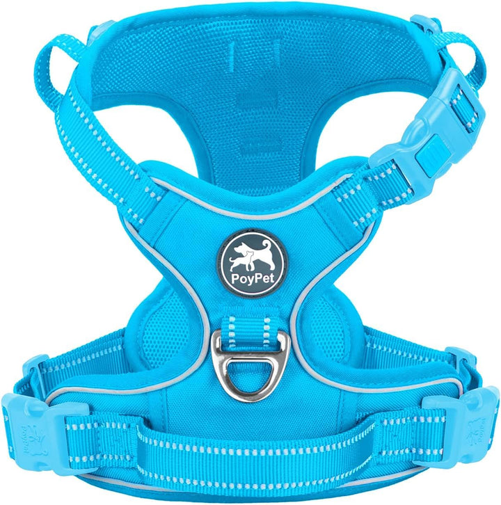 PoyPet Keine Pull Hundegeschirr, Reflektierendes Hundegeschirr für Hunde ohne Choke, Verstellbare, w