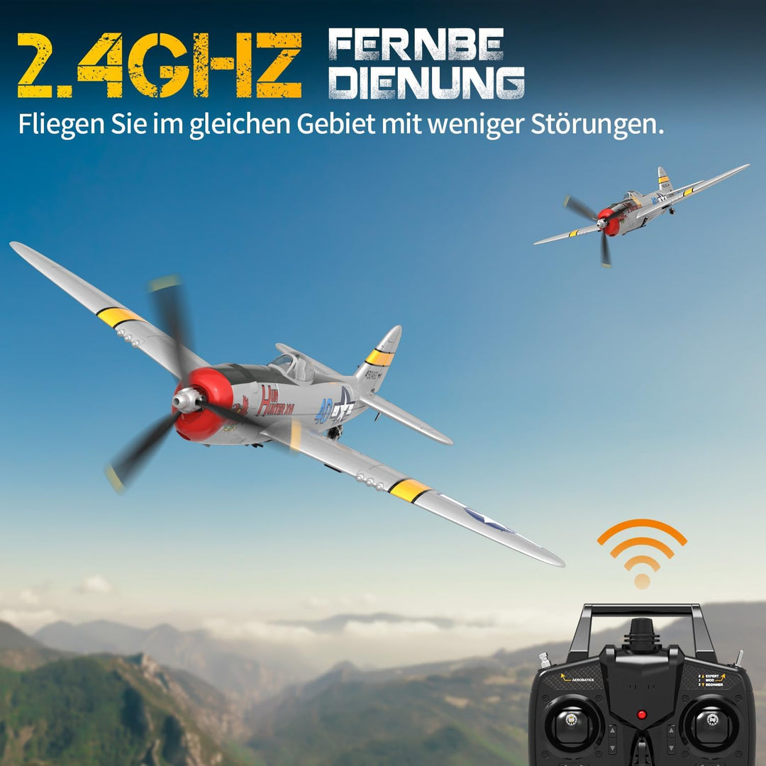 P47 RC Flugzeug,2.4G 4 Kanal Thunderbolt Fighter Ferngesteuertes Flugzeug Kunstflugzeug Modell Spiel