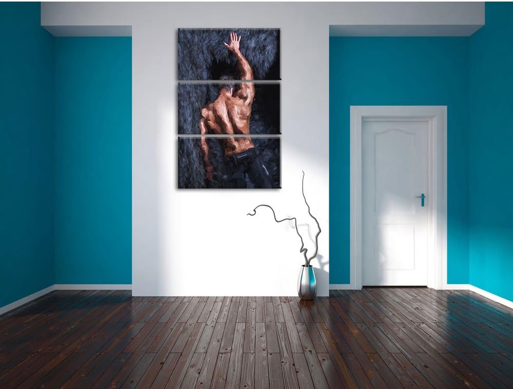 Pixxprint Muskulöser sexy Mann Kunst als Leinwandbild/Grösse: 3 Teilig (120x80 cm) cm/Wandbild/Kunst